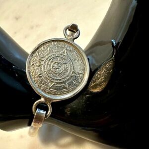 Vintage Mexican Sterling Silver Mayan Calendar Bracelet 925
